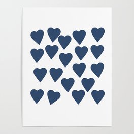 Hearts Navy Poster