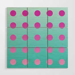 pink and aqua dots gradation 2 Wood Wall Art