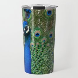 Peacock Spreads Its Feathers Travel Mug