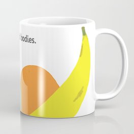 All of Us (All bodies are good bodies, drawing of fruit) (white background)  Coffee Mug | Curvy, Inspirational, Drawing, Bodylove, Inspiration, Beautiful, Graphicart, Selflove, Fruit, Apple 