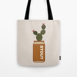 Stout Craft Beer And Cactus Illustration Tote Bag