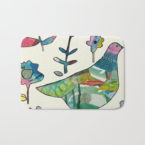 dove in the garden Bath Mat