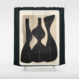 Modern Abstract Woman Body Vases 10 Shower Curtain