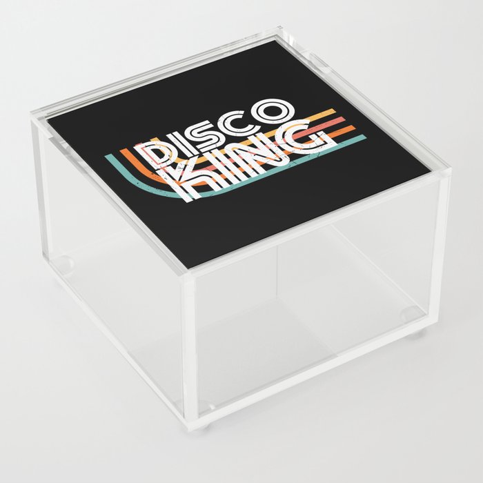 Disco King Retro Stripes Acrylic Box