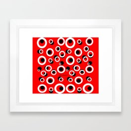 Red White Black Circles Framed Art Print