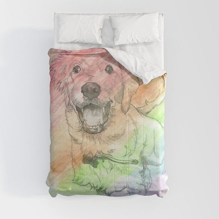 Golden Retriever Puppy Drawing Comforter
