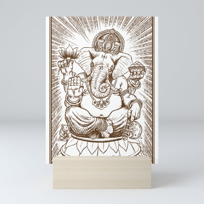 Ganesh: Brown Mini Art Print