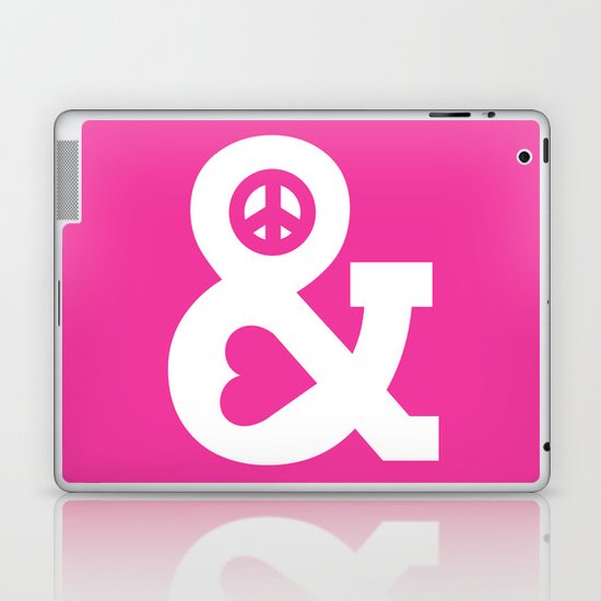 Peace and Love (pink edition) Laptop & iPad Skin