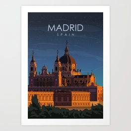 Madrid Spain Vintage Minimal Retro Travel Poster Art Print
