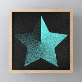 Teal Star Framed Mini Art Print