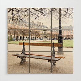 Bench at the Place des Vosges Wood Wall Art