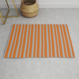 [ Thumbnail: Dark Grey & Chocolate Colored Lines/Stripes Pattern Rug ]