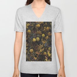 Gingergold Apples on Braches, Summer Harvest textile portrait painting print by Zinaida Serebriakova V Neck T Shirt