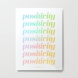 Positivity Rainbow Gradient #pastel Metal Print