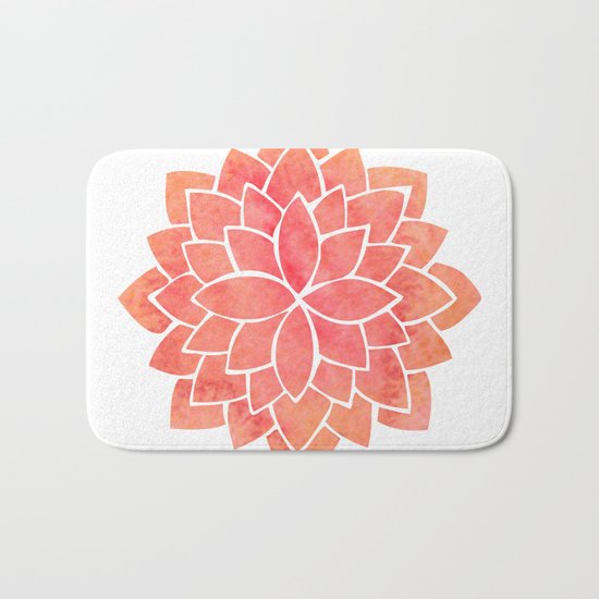 Salmon Mandala Bath Mat