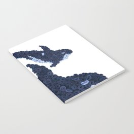 ORCA WHALE- Hand-Rolled Paper Art Notebook