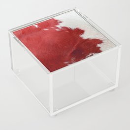 Red Cowhide, Cow Skin Print Pattern Acrylic Box