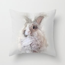 Dwarf Angora Rabbit Wildlife Portrait Throw Pillow