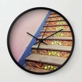 Capri island painted stairs | Italian Lemons Design on steps  Wall Clock | Color, Limoncello, Mediterranean, Lemons, Citrus, House, Traditional Of Italy, Island, Photo, Europe 