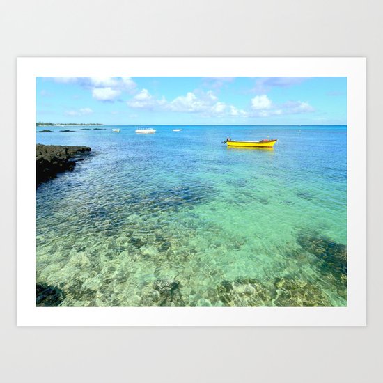 Exotic Blue Lagoon Indian Ocean Coral Reef Seascape Art Print
