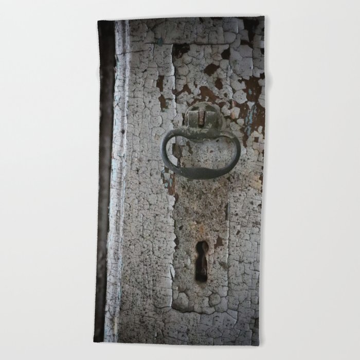 Door lock by Denise Dietrich Beach Towel
