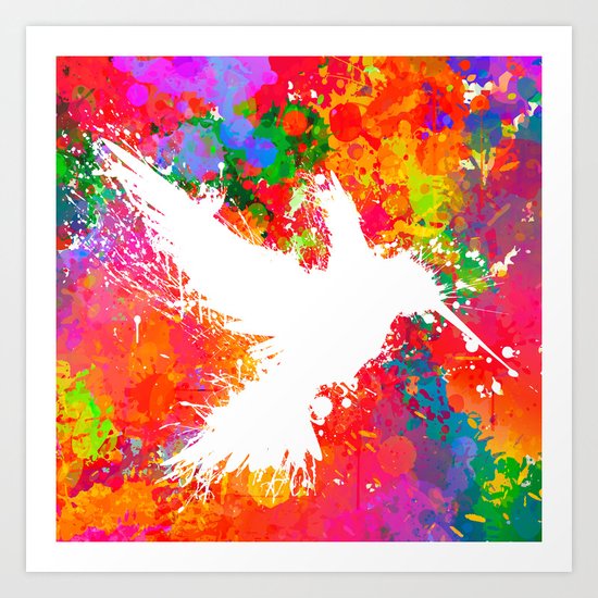 Hummingsplat - Colorless Art Print