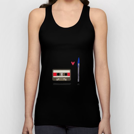 Love: cassette and pen Unisex Tank Top