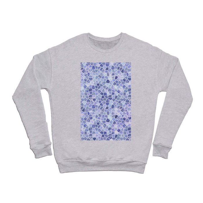 Pale Blue Cobbled Patchwork Terrazo Pattern Crewneck Sweatshirt