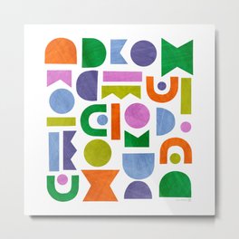 Cut-Out, Colorful Shapes Metal Print
