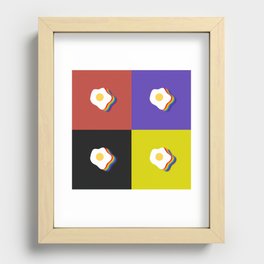 Rainbow fried egg patchwork 4 Recessed Framed Print