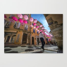 Pink Umbrellas - Grasse in France Canvas Print