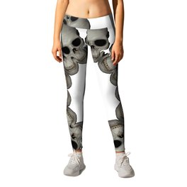 Creepy Human Skull Mandala Leggings