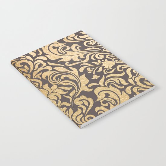 Gold swirls damask #9 Notebook