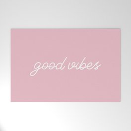 Good Vibes pink Welcome Mat