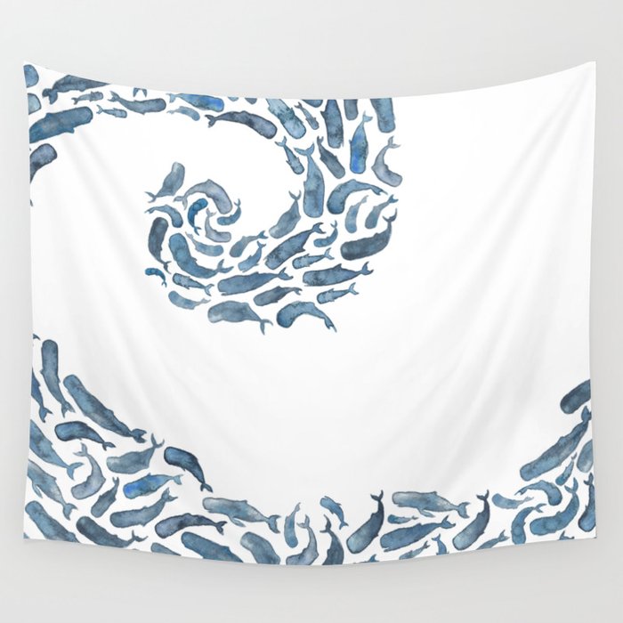 Whale Wave.  Wall Tapestry