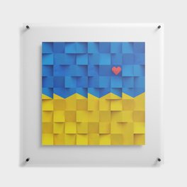 Ukraine Heart Floating Acrylic Print