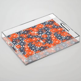 Fourth Of July Flowers Red White And Blue Acrylic Tray