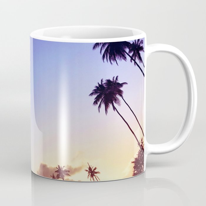 Love Palm Trees Coast  - Colorful Seaside Landscape Sunset Coffee Mug