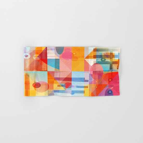 Whimsical Sunny Geometry Hand & Bath Towel