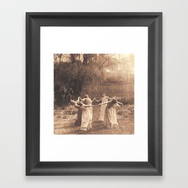 Circle Of Witches Vintage Women Dancing Framed Art Print