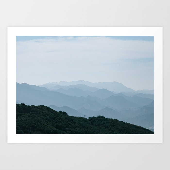 Layered Mountains - Topanga Canyon, CA Art Print