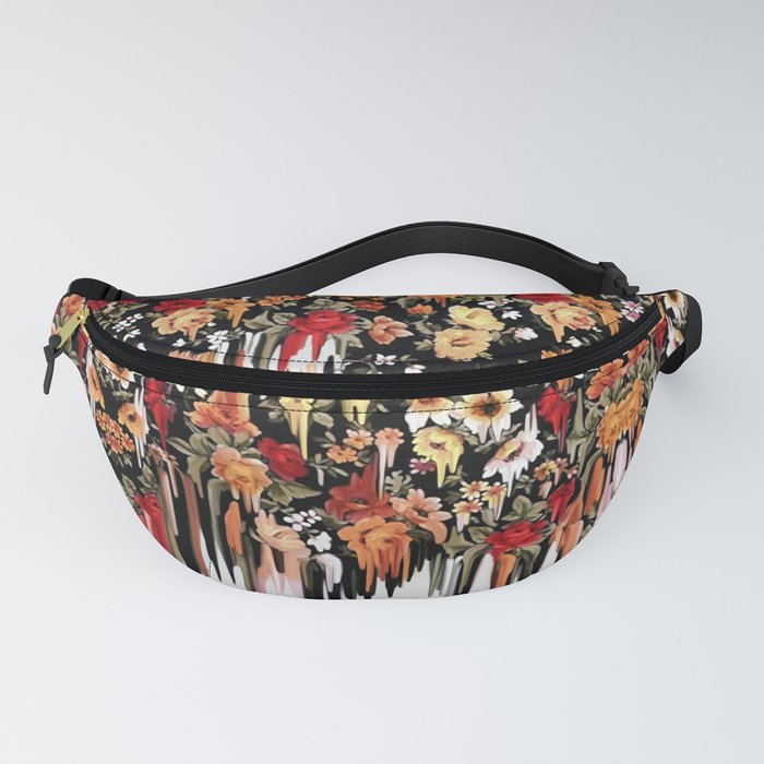Free Falling, melting floral pattern Fanny Pack