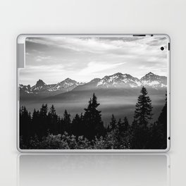 Morning in the Mountains Black and White Laptop Skin
