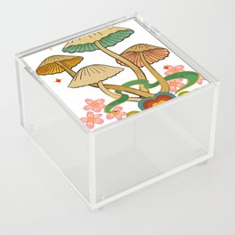Lovely Cherry Blossom Mushroom Glitter Party Acrylic Box