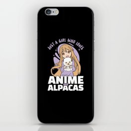 Just A Girl Who Loves Anime And Alpacas - Kawaii iPhone Skin