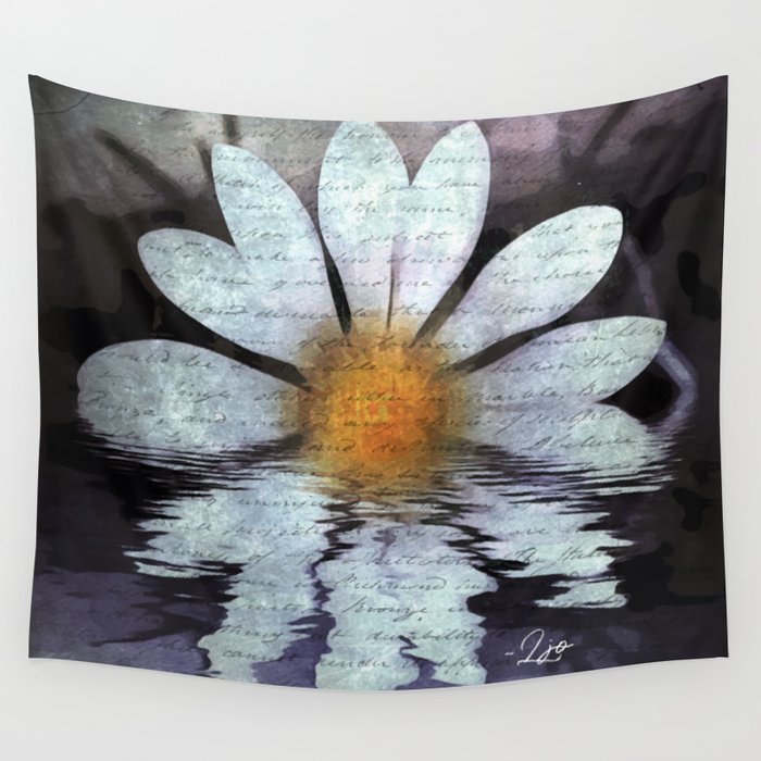Reflection of a Daisy Digital Art version one Wall Tapestry