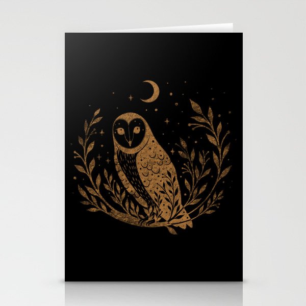 Owl Moon - Gold Stationery Cards