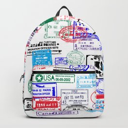 Series Of World Travel Passport Stamps Backpack