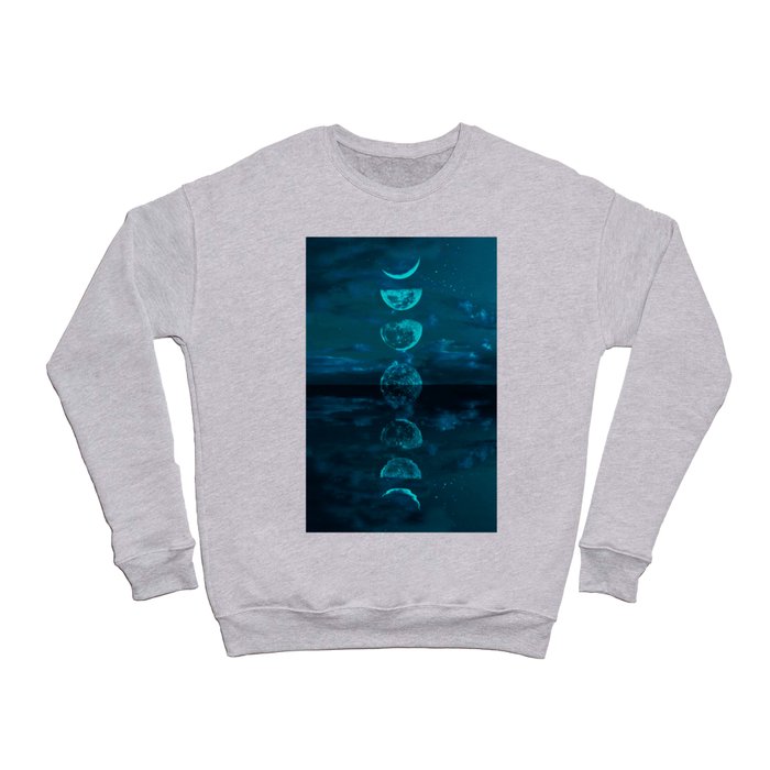 Moon Reflection in Blue Crewneck Sweatshirt