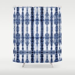 Tiki Shibori Blue Shower Curtain